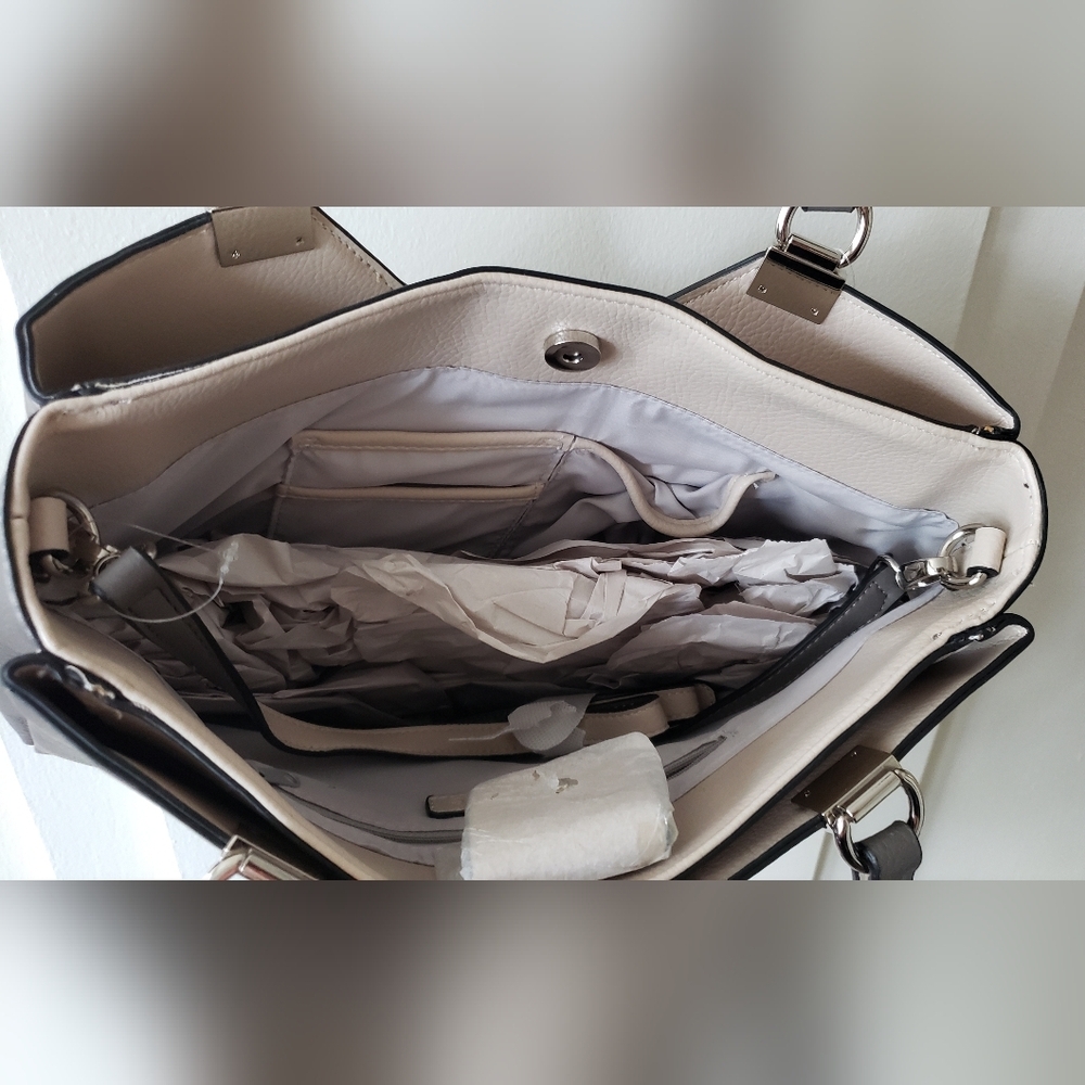Nicole by Nicole Miller Gray and Cream Tote Bag - Picture 8 of 10